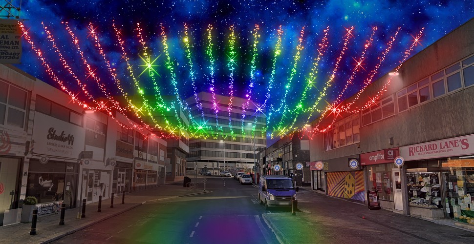 Light ceiling across Mayflower Street